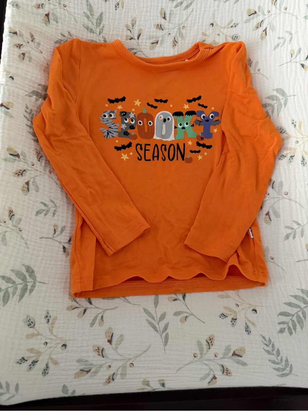 Little Sleepies Halloween Long Sleeve Orange Tee Size 18-24 PLAY